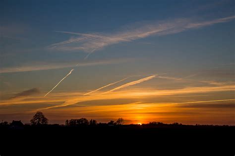 Sunset, horizon, sky, clouds, sun, HD wallpaper | Peakpx