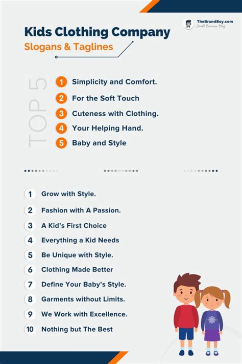 550+ Brilliant Kidswear Slogans And Taglines | Kids clothing company ...