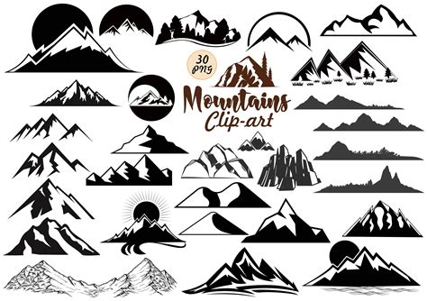 Mountain Svg Bundle Mountain Silhouette Mountain Clipart - Etsy