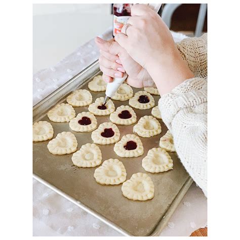 Valentines Raspberry filled Thumbprint cookies with Williams Sonoma ...