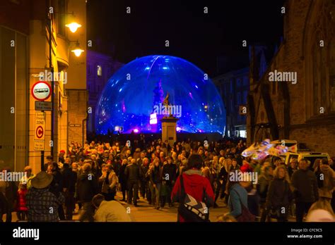 Durham Lumiere Festival, Market Place, County Durham, England Stock ...