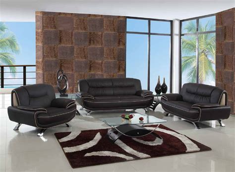 504 Modern Italian Leather Sofa Set Black - Leather Sofa sets - Living ...