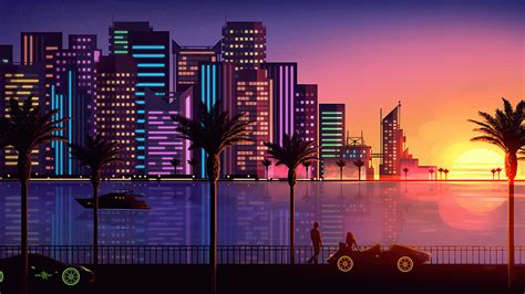 1600x900 Miami Sunset Artistic 4k Wallpaper,1600x900 Resolution HD 4k ...