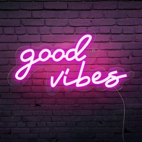 Buy Good Vibes Neon Sign with Dimmable Switch Powered by USB, Super ...