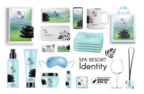 Premium Vector | Spa Resort Identity, Realistic Logo with Stones.