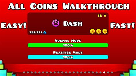 Geometry Dash | Dash All Coins Walkthrough - YouTube