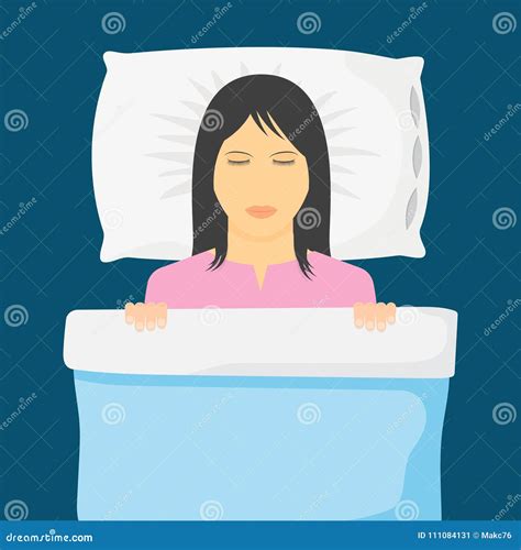 Young Girl Sleeping in the Bed Stock Vector - Illustration of people ...