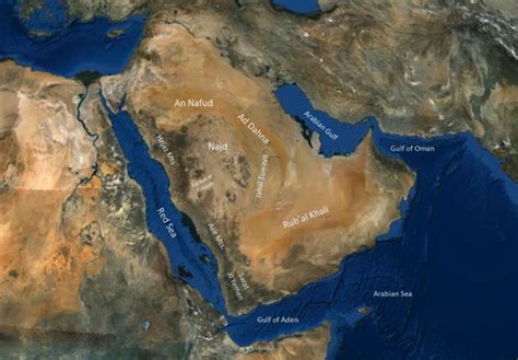 Geographic Map of Arabia - Arabian Rock Art Heritage