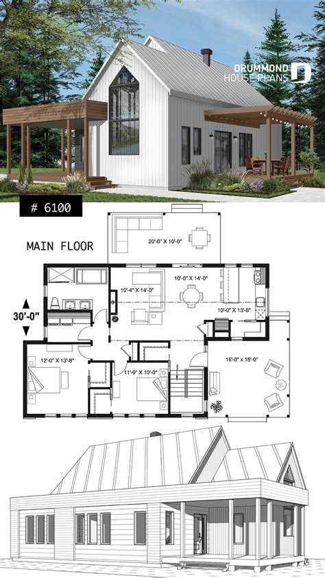 Single Story Home Floor Plans - Small Modern Apartment