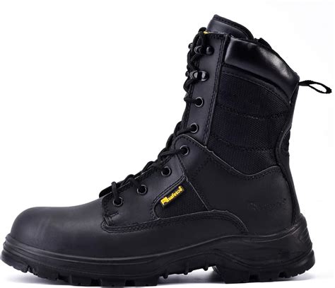 MENS SAFETY BOOTS STEEL TOE CAP ARMY COMBAT WORK ANKLE WALKING HIKER ...