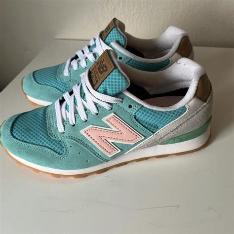 New Balance 996 Teal Pink Sneakers RARE Color... - Depop