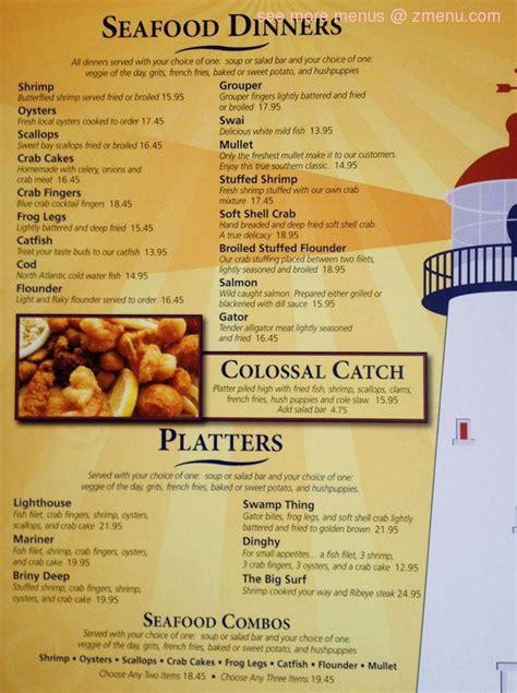 Menu at Lighthouse Restaurant, Fanning Springs