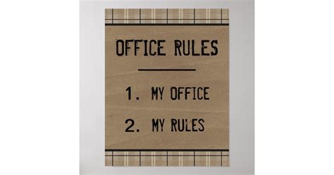 Funny Office Rules Poster | Zazzle.co.uk