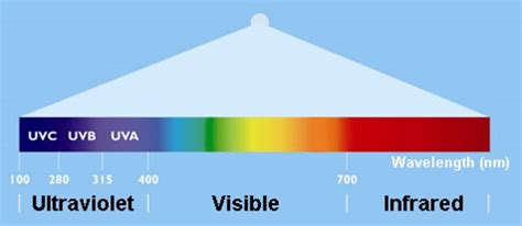 Electromagnetic spectrum showing the different ranges: ultraviolet ...