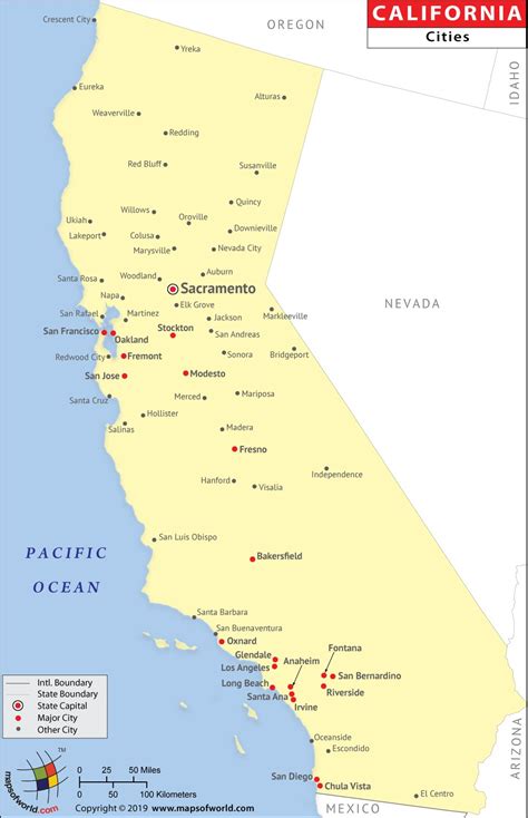 Cities in California, Map of California Cities