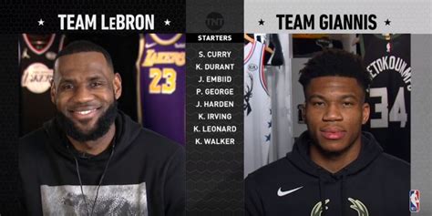 Team LeBron vs Team Giannis the 2019 All - Star Lineup