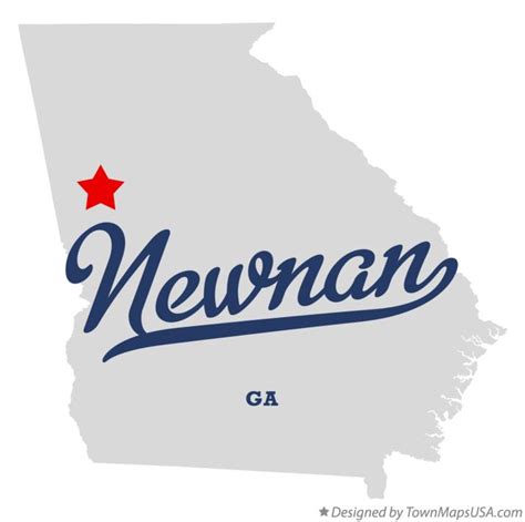 Map of Newnan, GA, Georgia