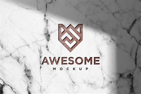 Premium PSD | Debossed stone logo mockup