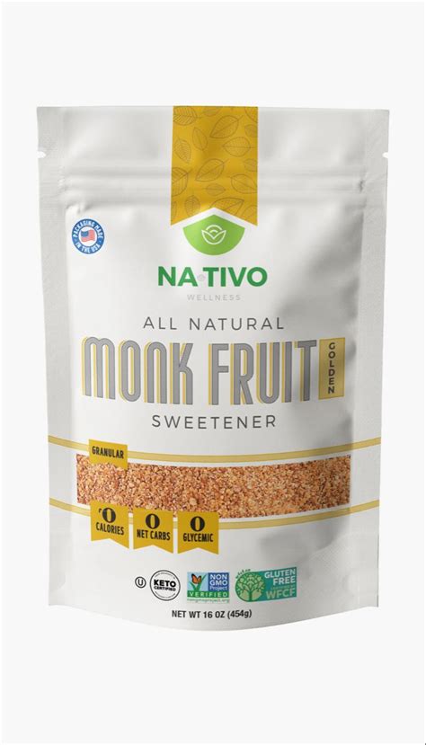 All Natural Monk Fruit Golden Sweetener | Sweetener, Fruit, Erythritol