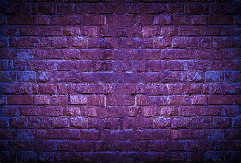 Blue textured brick wall backgrounds, neon brick design on blue HD ...