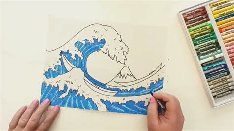 How to Draw The Great Wave [EASY TUTORIAL] - YouTube