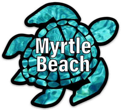 TURTLE DIE CUT STICKER MYRTLE BEACH | Gay Dolphin Gift Cove