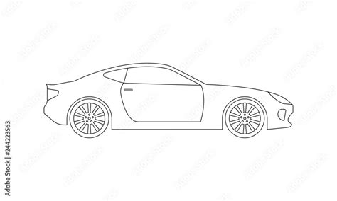 Sport or race car outline icon. Side view. Luxury vehicle silhouette ...