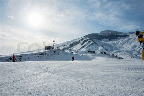 Ski lifts in Shahdag mountain skiing resort | Stock image | Colourbox