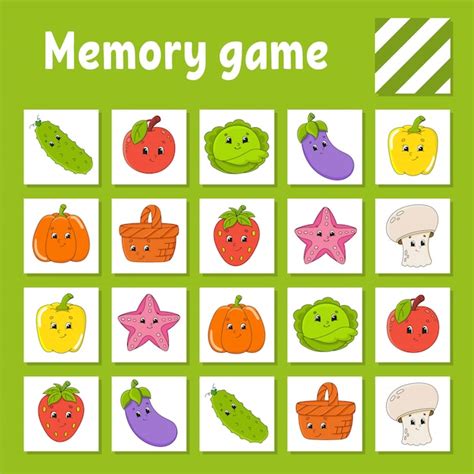 Juego de memoria para niños. | Vector Premium