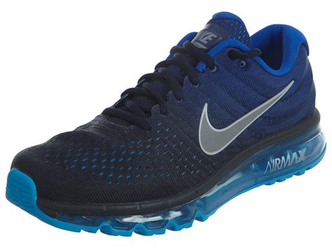 NIKE Mens Air Max 2017 Running Shoes Dark Obsidian/White/Royal Blue ...