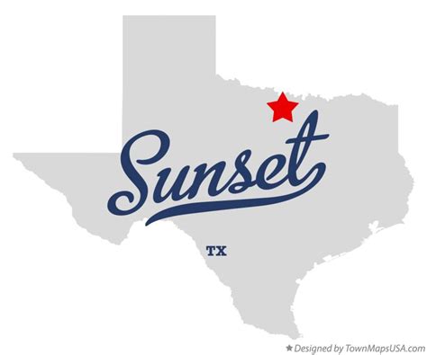 Map of Sunset, TX, Texas