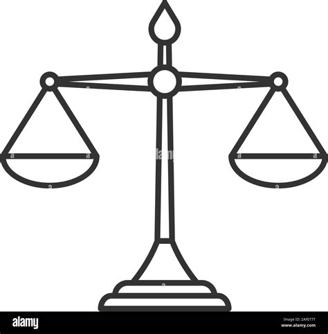 Justice scales linear icon. Thin line illustration. Equality. Judgement ...