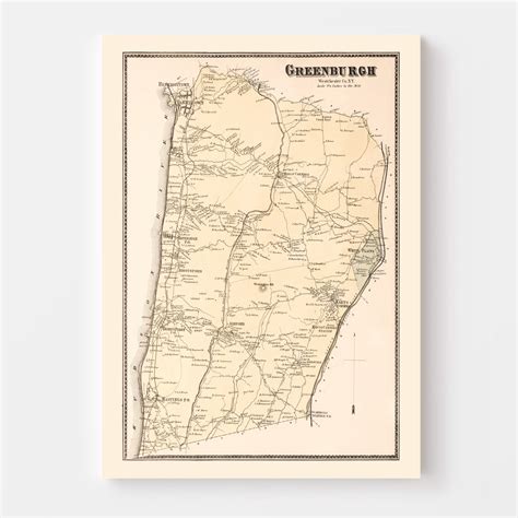 Vintage Map of Greenburgh, New York 1867 by Ted's Vintage Art