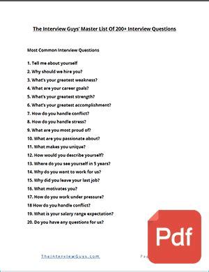 200+ Job Interview Questions List (PDF Practice Cheat Sheet Included ...