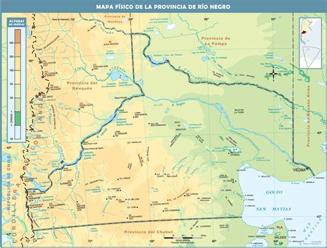 Physical map of the Province of Río Negro, Argentina | Gifex