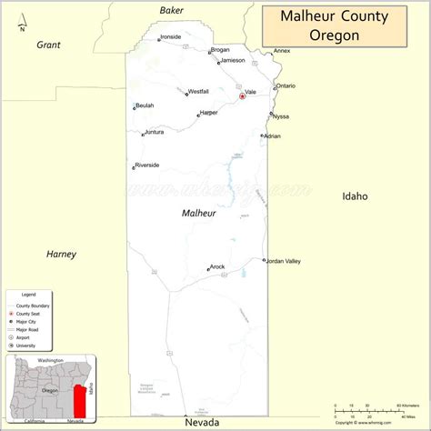 Map of Malheur County, Oregon - Where is Located, Cities, Population ...