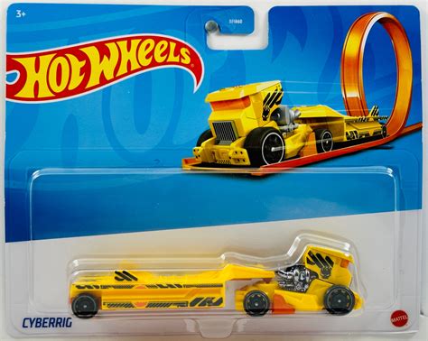 Hot Wheels 2023 - Track Stars Haulers - Cyberrig- Yellow - Black Strip ...