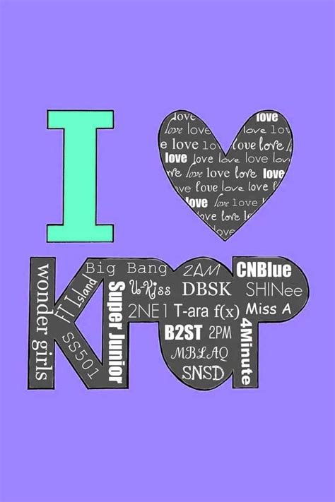 the word i love kpop written in different languages on a purple and ...