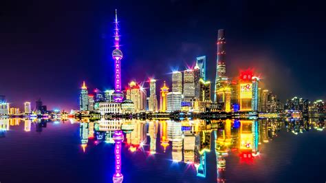 Stunning Shanghai Skyline at Night - backiee