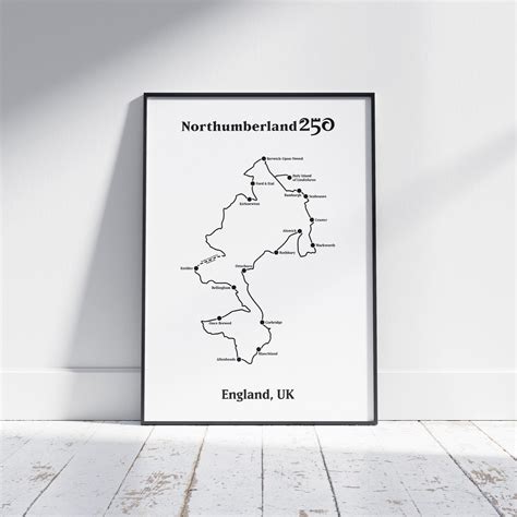 Map Graphic Poster Print — Northumberland 250