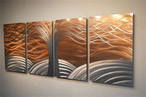 Tree of Life Bright Copper - Metal Wall Art Abstract Sculpture Modern ...