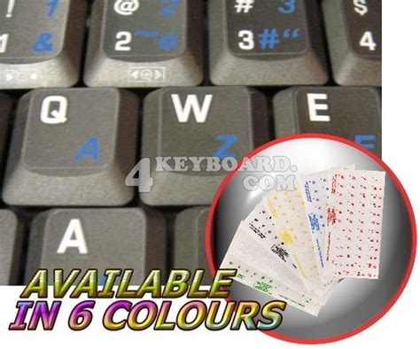 FRENCH AZERTY TRANSPARENT KEYBOARD STICKERS BLUE