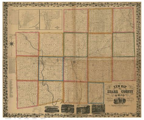 Stark County Ohio 1850 - Old Map Reprint - OLD MAPS