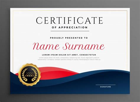 Elegant blue and red diploma certificate template Free Vector | Free ...