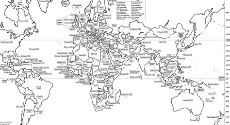 Outline Map Of The World With Country Names