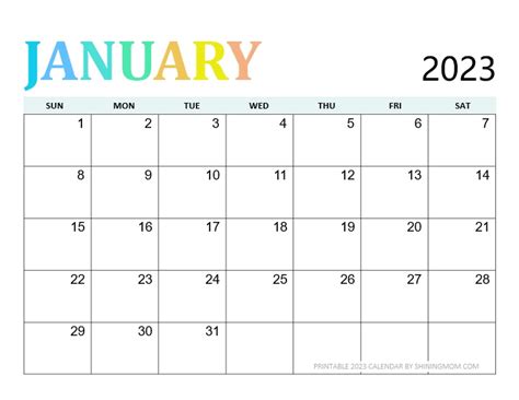 Jan 2023 Calendar Printable Free Pdf – Get Calendar 2023 Update