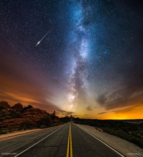 Wallpaper : landscape, night, galaxy, sky, road, long exposure, stars ...