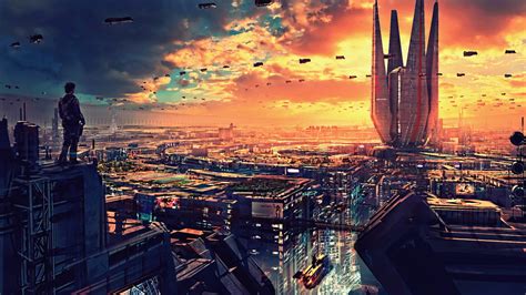 Wallpaper : artwork, futuristic city, science fiction, digital art ...