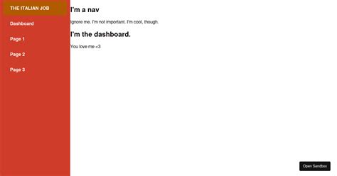 React sidebar navigation - Codesandbox