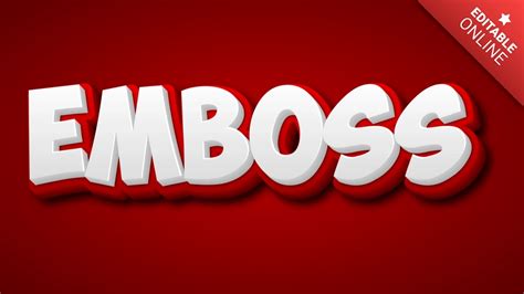 Emboss | Red 3D Style | Text Effect Generator